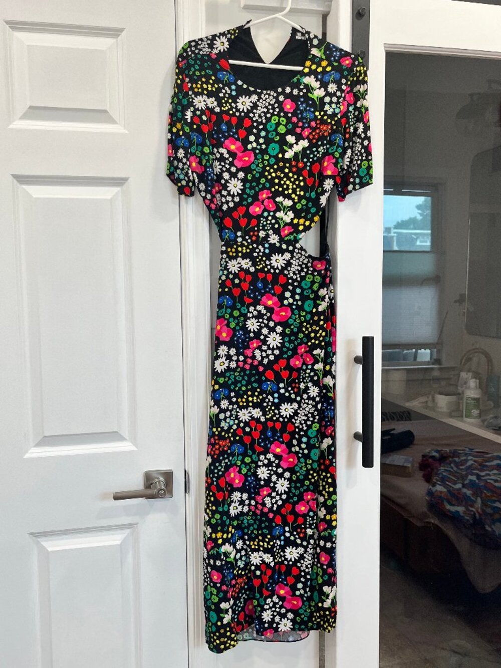 The Kooples “Joyful Flowers” Floral Cutout Midi Dress - XS/S - EUC